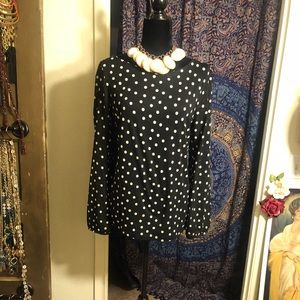 Loft polka dot blouse and Chicos necklace